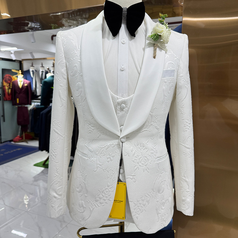 Formal Men Party Wear Jacket - Traje de Boda para Hombre, Blanco,