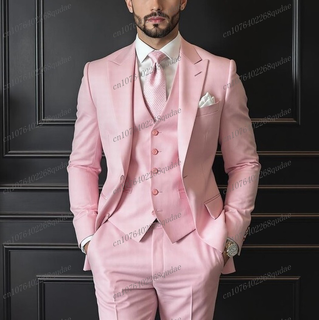 Men Formal Wear Pink - Traje rosa para hombre, ocasión Formal,