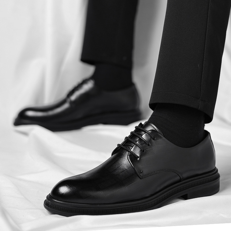 Men Formal Wear All Black - Zapatos de vestir Derby con cordones