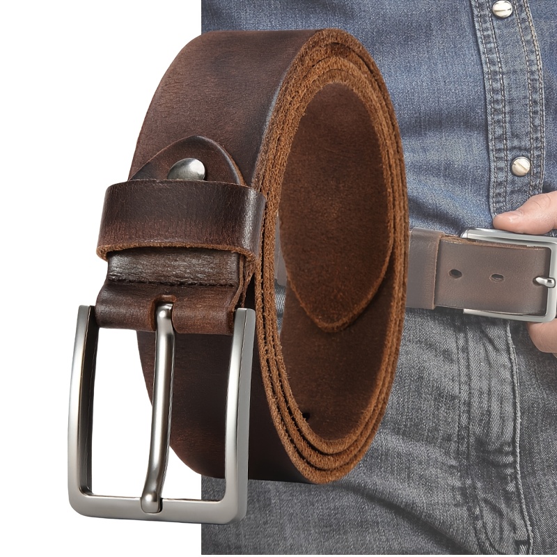 Men'S Formal Wear Belt - Cinturón de Cuero Genuino Duradero con