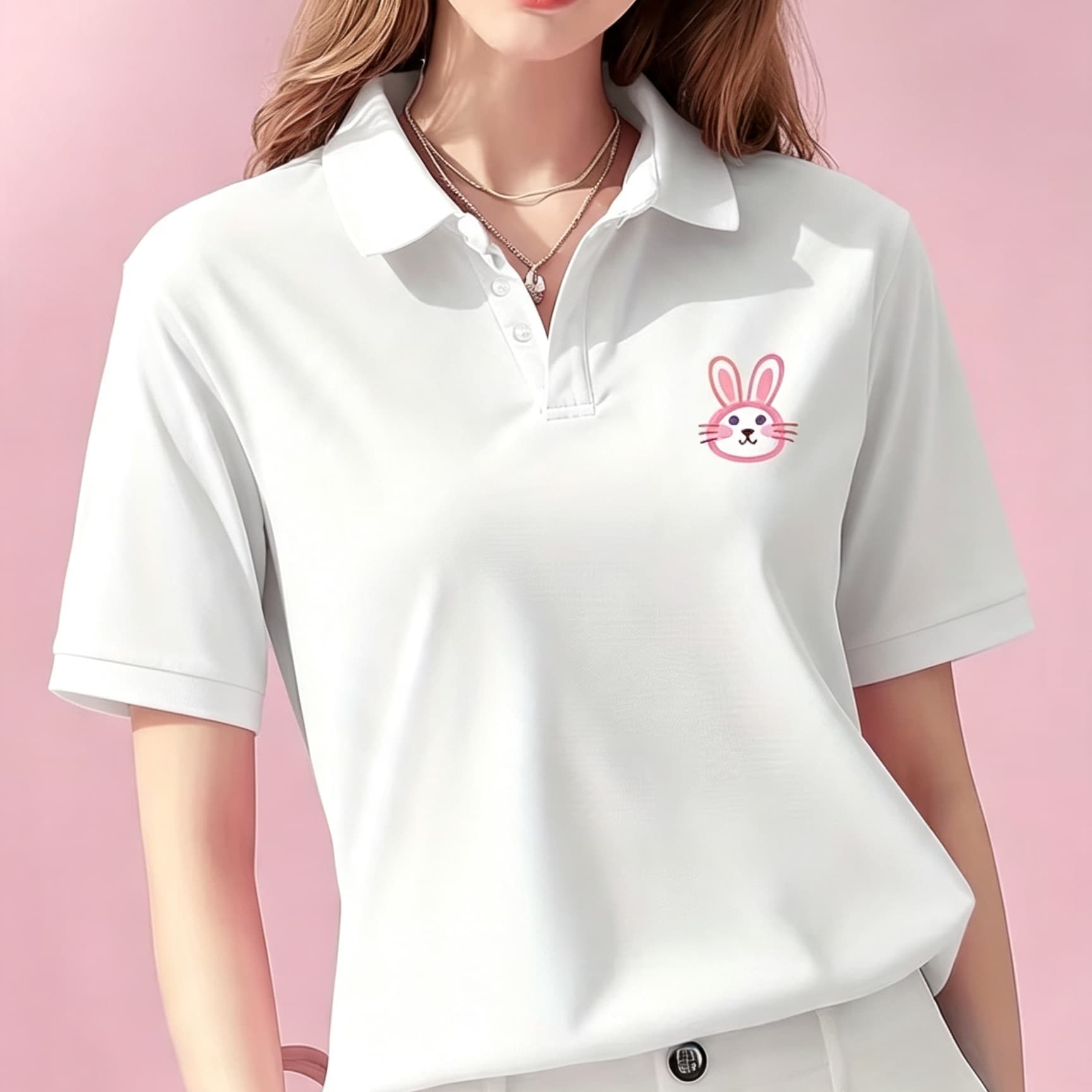 Men Formal Wear Pink - Polo unisex negro con cuello de