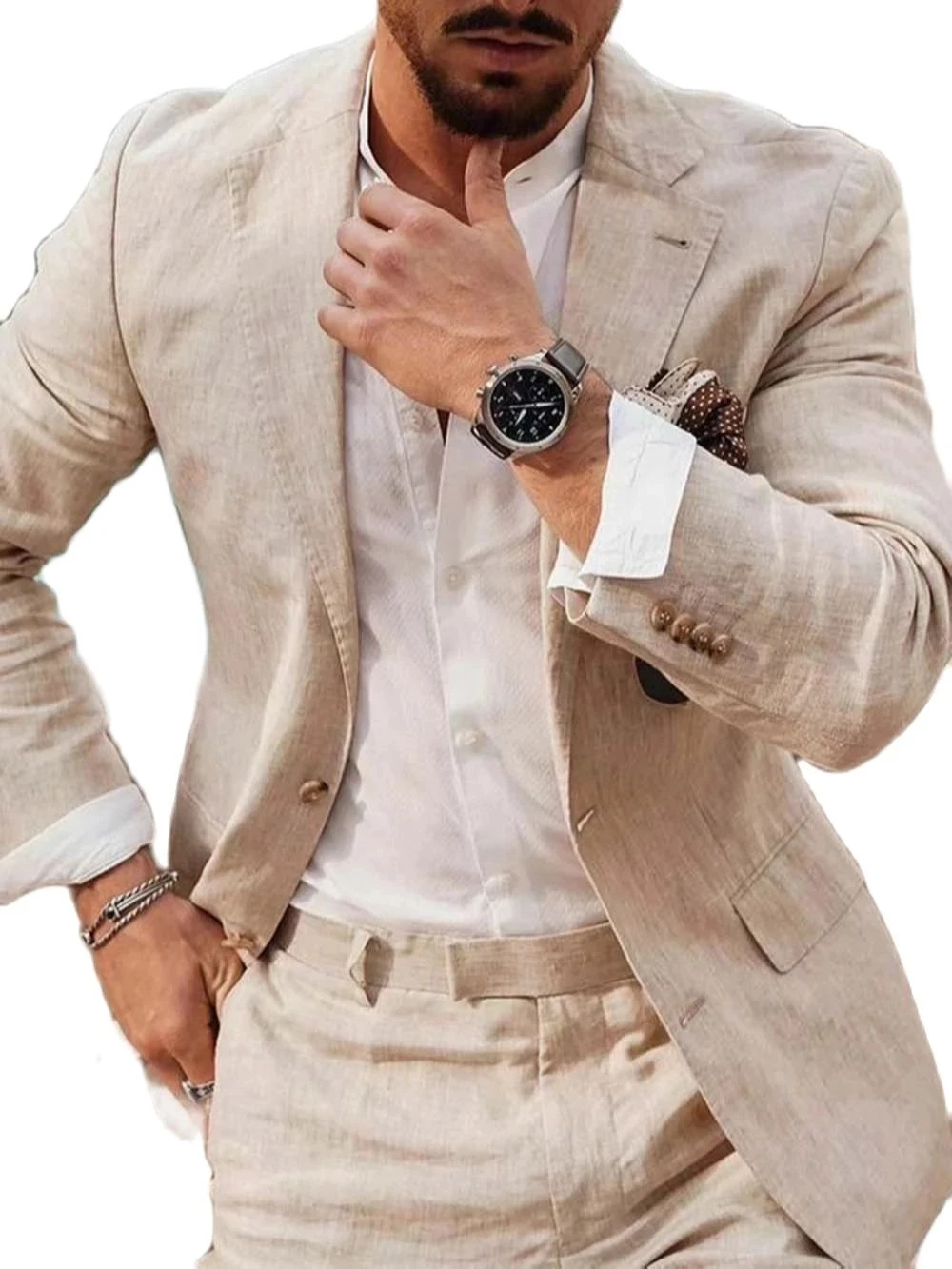 Trajes de Lino para Hombre, Es - Formal Men Party Wear Jacket reseña y precio