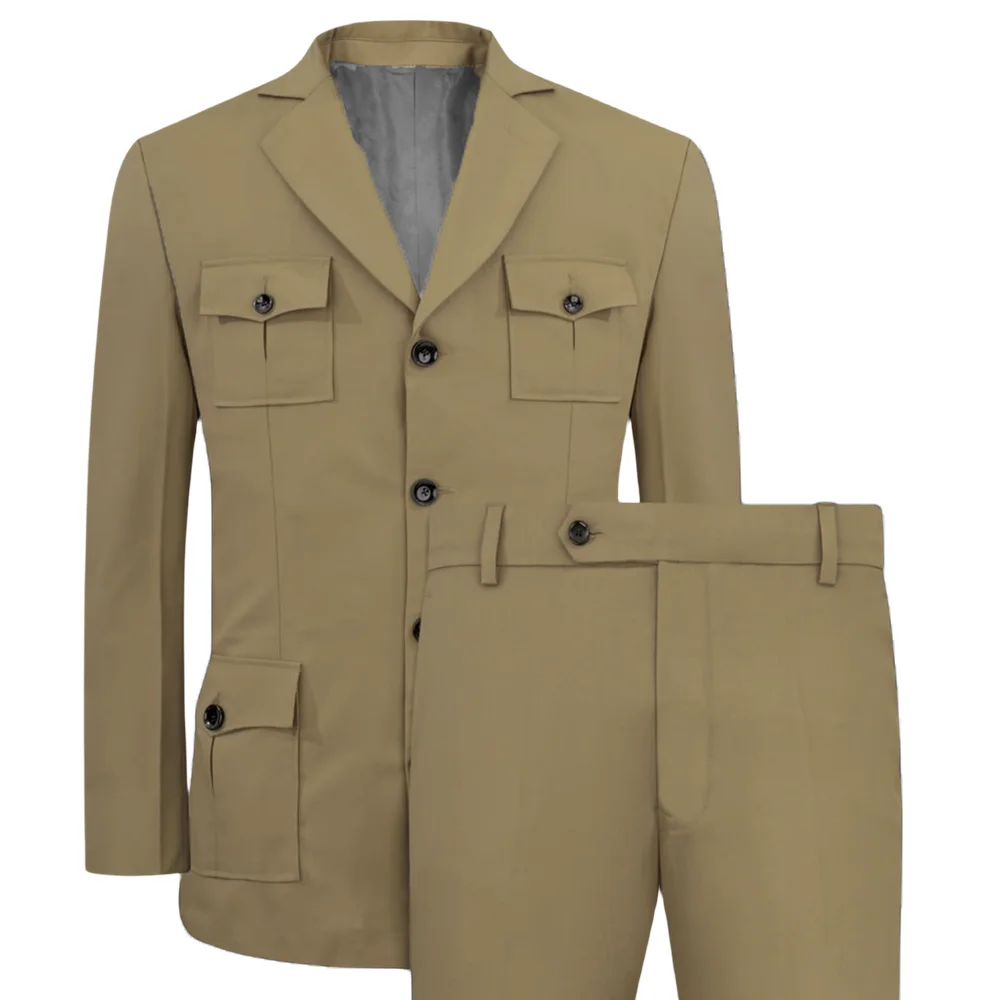 Men's Suits Jakcet Casual Khak - Men Formal Wear With Blazer reseña y precio