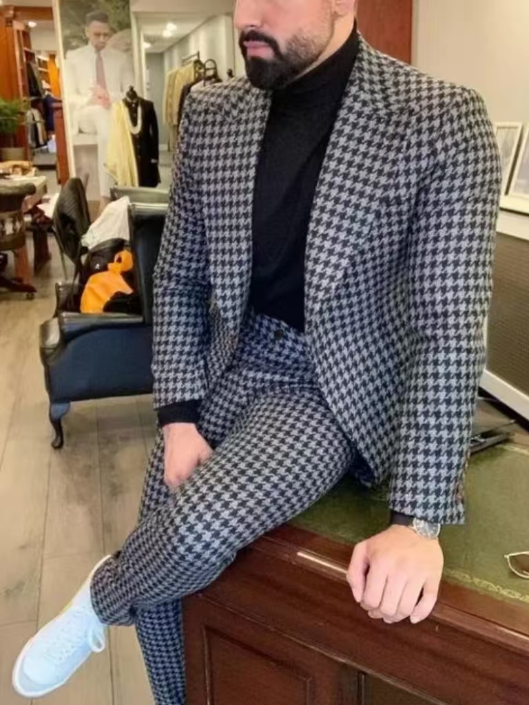 Traje Vintage de pata de gallo - Men Formal Wear With Blazer reseña y precio