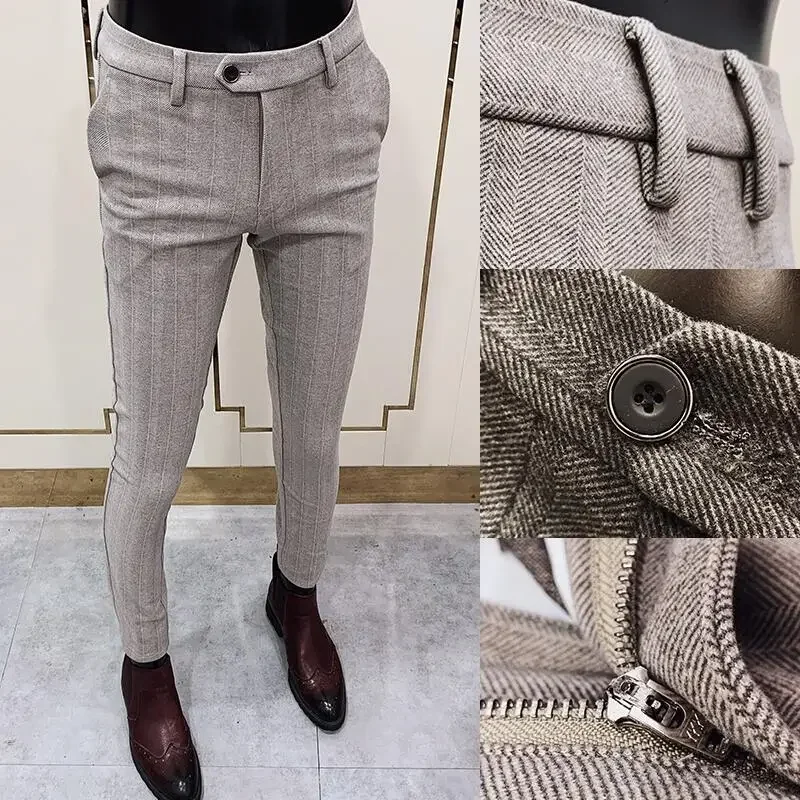 Pantalón de traje de lana grue - Men Formal Wear Shop reseña y precio