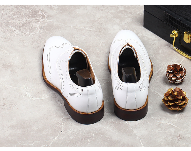 Zapatos Brogue de cuero genuin - Men Formal Wear Shoes reseña y precio