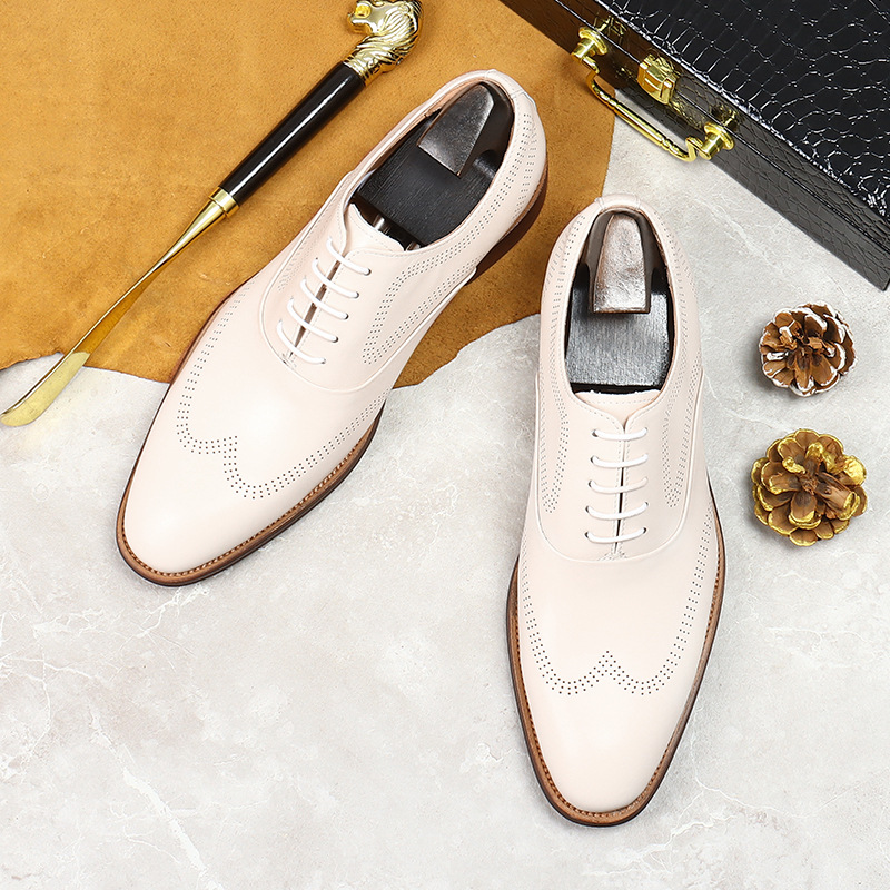 Zapatos Brogue de cuero genuin - Men Formal Wear Shoes reseña y precio