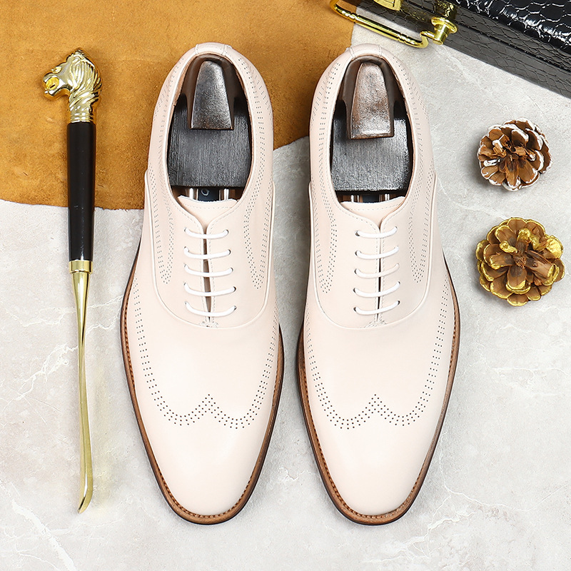 Zapatos Brogue de cuero genuin - Men Formal Wear Shoes reseña y precio