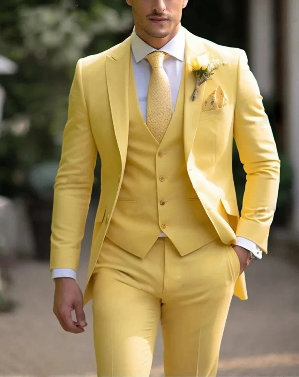 Traje formal rosa de 3 piezas  - Men Formal Wear Pink reseña y precio