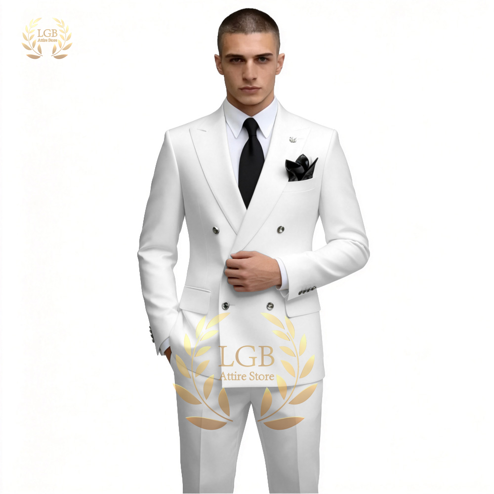 Traje de hombre blanco de dobl - Men Formal Wear With Blazer reseña y precio