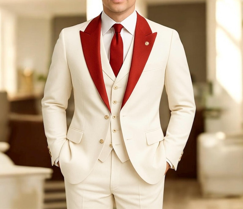 Traje blanco de 3 piezas para  - Men'S Formal Wear For Engagement reseña y precio