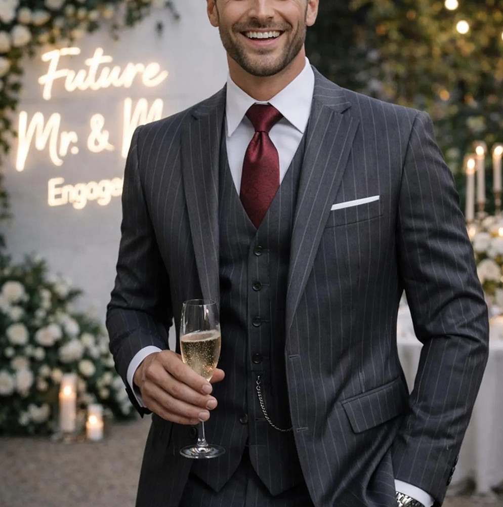 Elegante Traje de Novio de 3 P - Men'S Formal Wear For Engagement reseña y precio