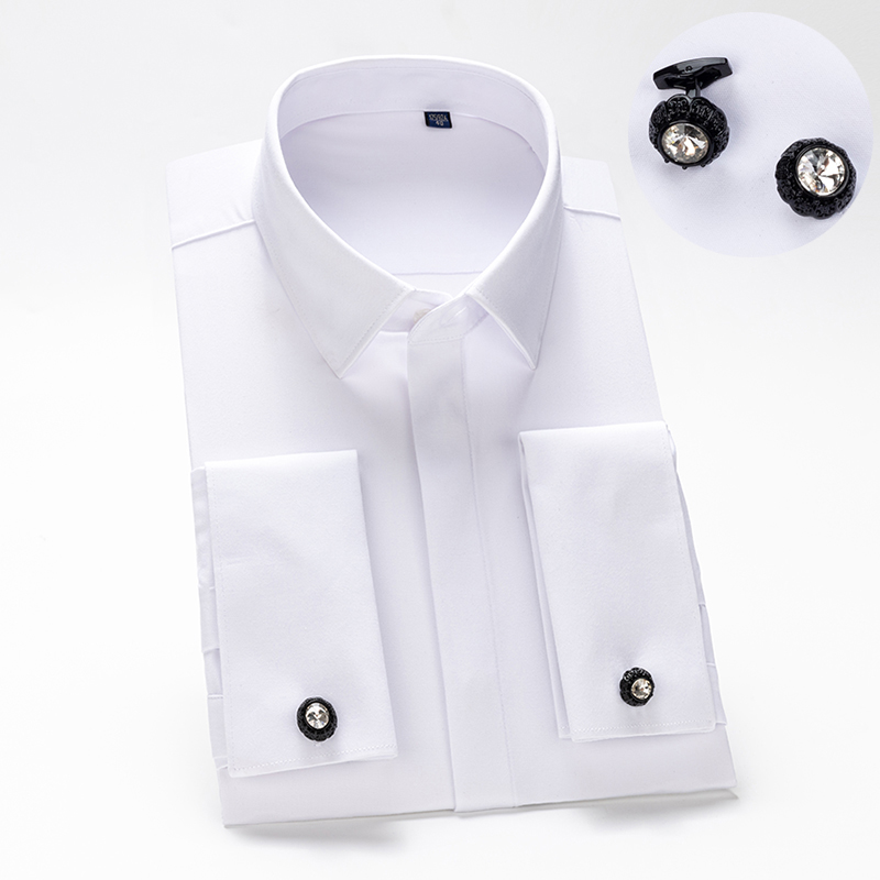 Camisa de hombre con puños fra - Men Formal Wear Dress reseña y precio