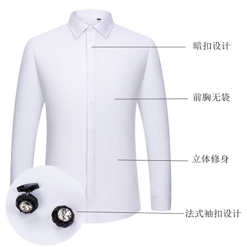 Camisa de hombre con puños fra - Men Formal Wear Dress reseña y precio
