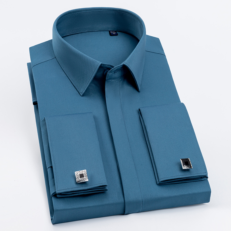 Camisa de hombre con puños fra - Men Formal Wear Dress reseña y precio