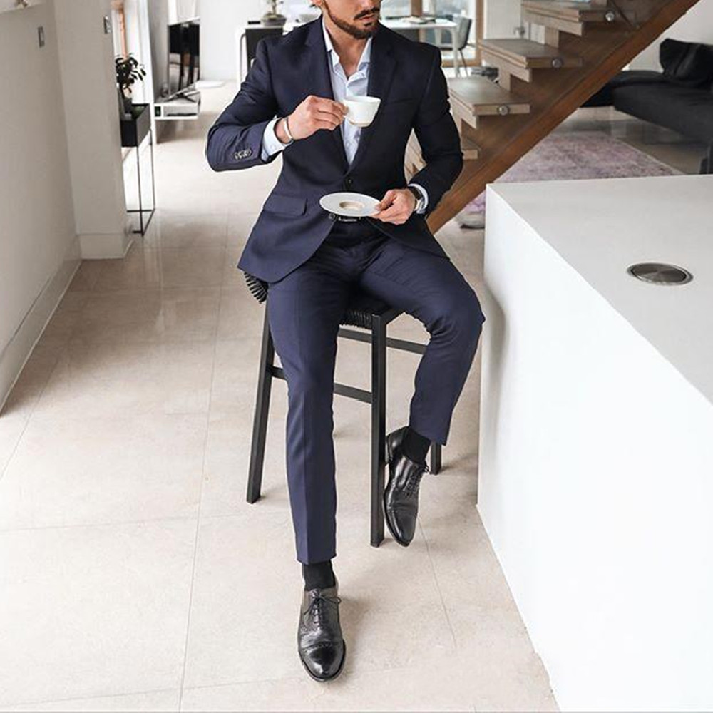 Traje de Esmoquin Azul Marino  - Formal Men Party Wear Jacket reseña y precio