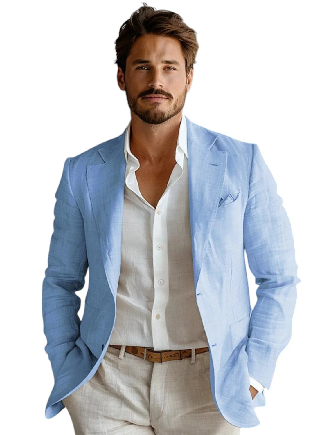 Blazer de Lino Azul para Hombr - Formal Men Party Wear Jacket reseña y precio