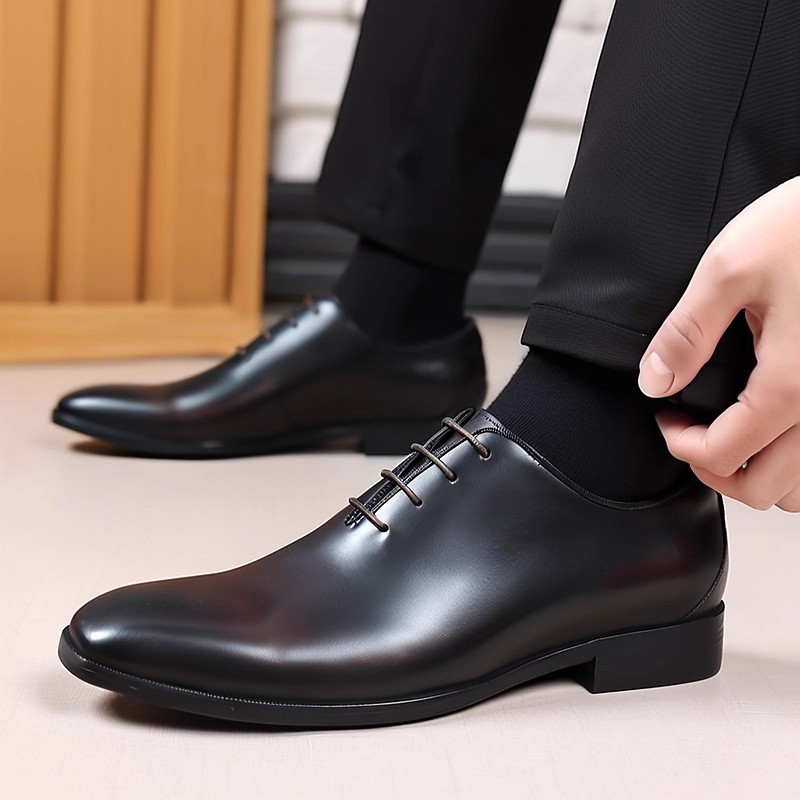 Zapatos Oxford de cuero genuin - Men Formal Wear Dress reseña y precio