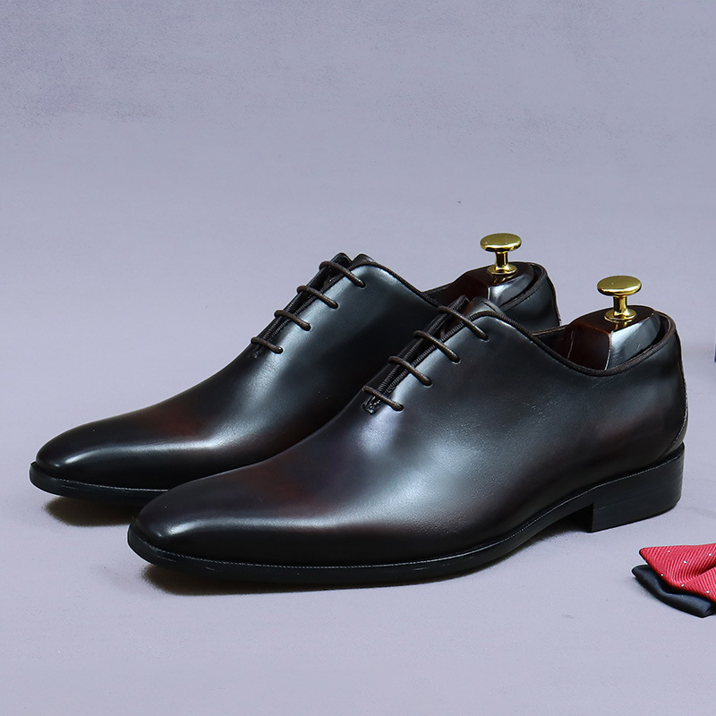 Zapatos Oxford de cuero genuin - Men Formal Wear Dress reseña y precio