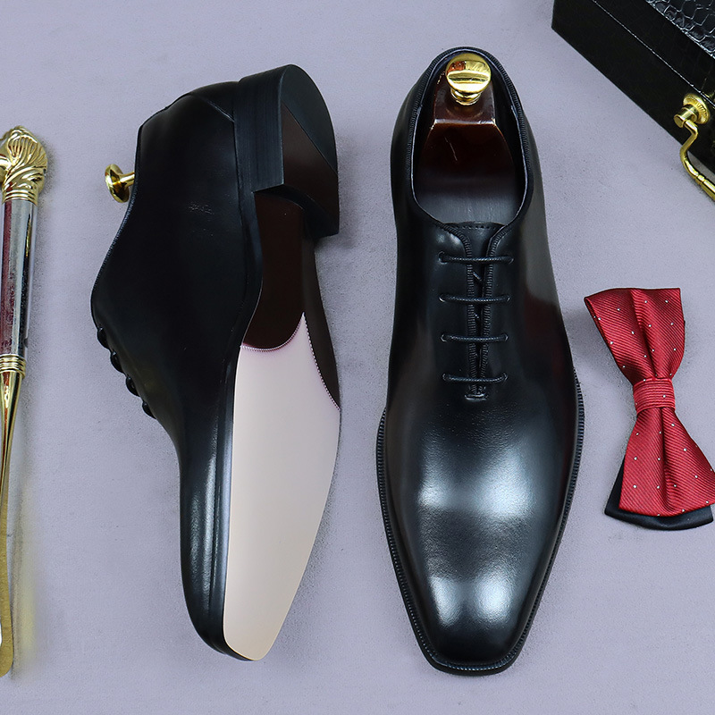 Zapatos Oxford de cuero genuin - Men Formal Wear Dress reseña y precio